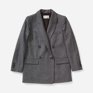 Everlane The oversized Double-Breated Blazer Houndstooth Wool Blend Size 10 NWT